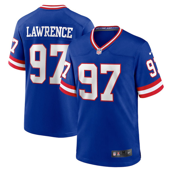 Men's New York Giants #97 Dexter Lawrence Royal Classic Retired Player Stitched Game Jersey Men's New York Giants #97 Dexter Lawrence Royal Classic Retired Player Stitched Game Jersey